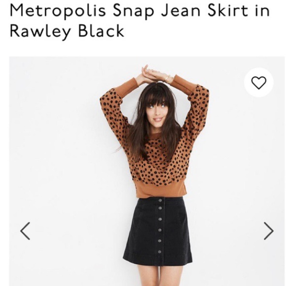 Madewell metropolis snap jean skirt